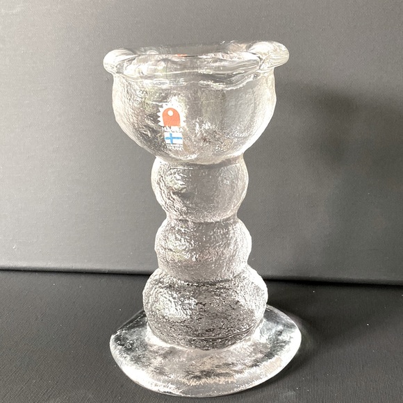 Vintage Pertti Santalahti Humppila Clear Glass Candle Holder - Picture 1 of 6